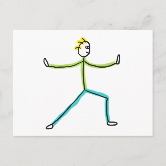 Qigong Stickman Postkarte (Vorderseite)