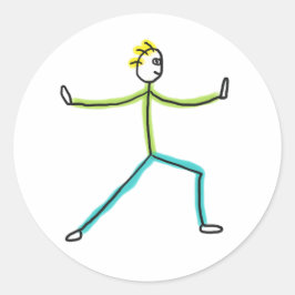 Qigong Stickman Runder Aufkleber