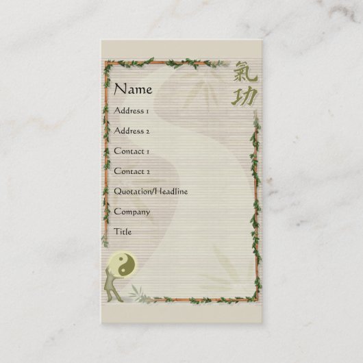 QiGong Visitenkarte (Vorderseite)