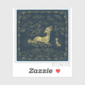 Qilin an der Erholung Golden Tapestes Aufkleber (Blatt)