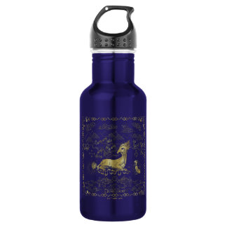 Qilin an der Erholung Golden Tapestes Edelstahlflasche
