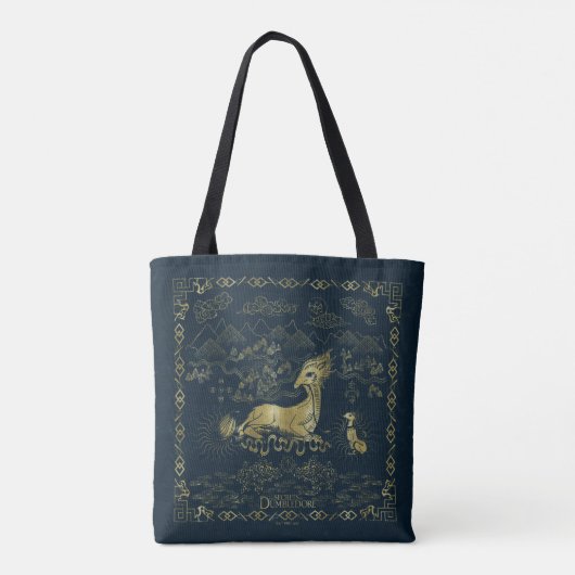 Qilin an der Erholung Golden Tapestes Tasche (Rückseite)