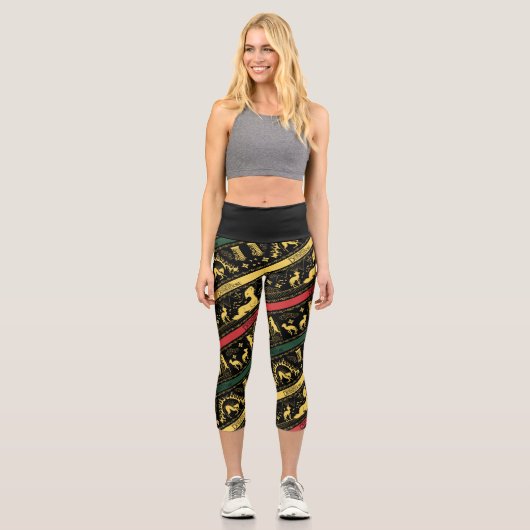 Qilin Layered Pattern Capri Leggings (Vorderseite)