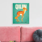 Qilin Vintage Graphic Leinwanddruck (Insitu (Wohnzimmer))