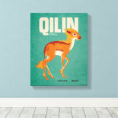 Qilin Vintage Graphic Leinwanddruck (Insitu (Holzboden))