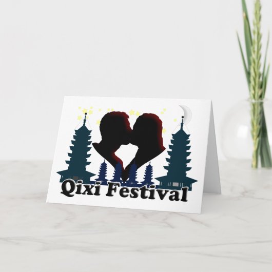 Qixi Festival - Chinesischer Valentinstag Feiertagskarte (Vorderseite)