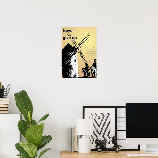 Qixote-Zitat-Ausdauerplakat Poster (Heimbüro)