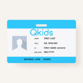 QKids ESL Lehrer ID Ausweis (Vorderseite)