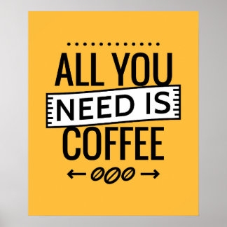 Qoutes alle benötigen Kaffee Poster