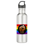 QPOC Pride Edelstahlflasche (Vorderseite)