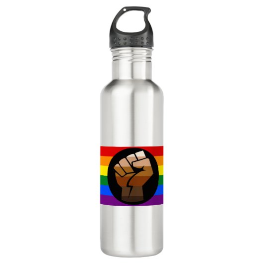QPOC Pride Edelstahlflasche (Vorderseite)