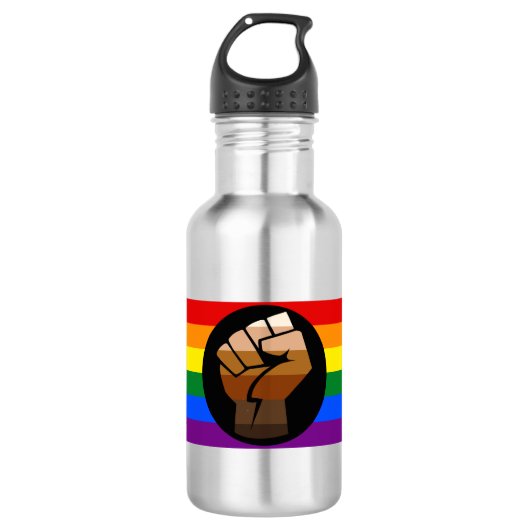 QPOC Pride Edelstahlflasche (Vorderseite)