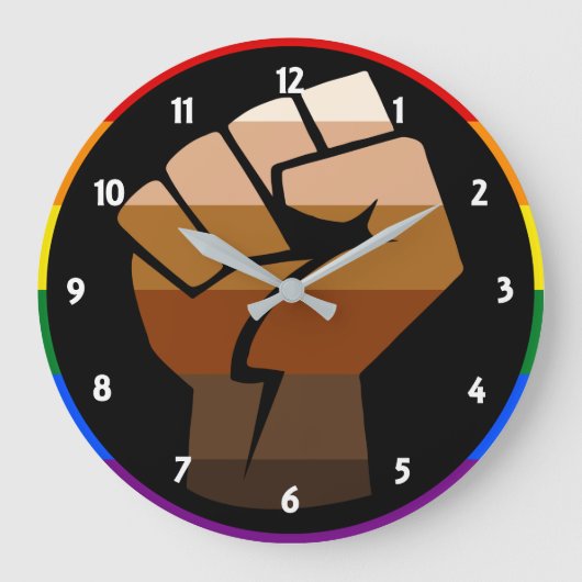 QPOC Pride Große Wanduhr (Vorderseite)