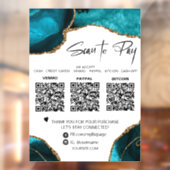 *~* QR 3 Bezahlung Aquamarin AGATE GOLD Window Dec Fensteraufkleber (Blatt 2)