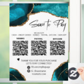 *~* QR 3 Bezahlung Aquamarin AGATE GOLD Window Dec Fensteraufkleber (Zuhause)