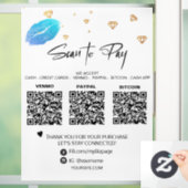 *~* QR 3 ZAHLUNG Diamanten LIPS Girly Glam Fensteraufkleber (Zuhause)