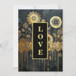 *~ QR 42 RSVP AR26 Goldene Stickerei LOVE Luxus-Ho Einladung