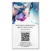 *~* QR Abstrakt Yummy Aquamarin Türkis AP29 Gilded Magnetische Visitenkarte (Vorderseite Vertikal)