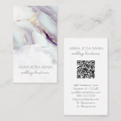 *~* QR Agate Lilac White Glam Luxe AP66 Visitenkarte (Vorne/Hinten)
