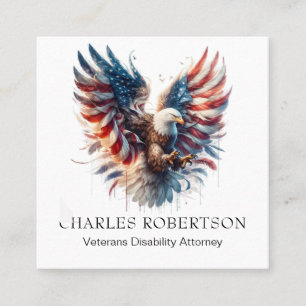 *~* QR American Flag Bald Adler AP16 Flüge Quadratische Visitenkarte