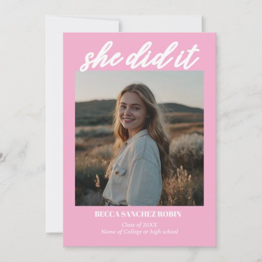 Qr Ankündigung eines modernen trendy Script-Abschl (Vorderseite)