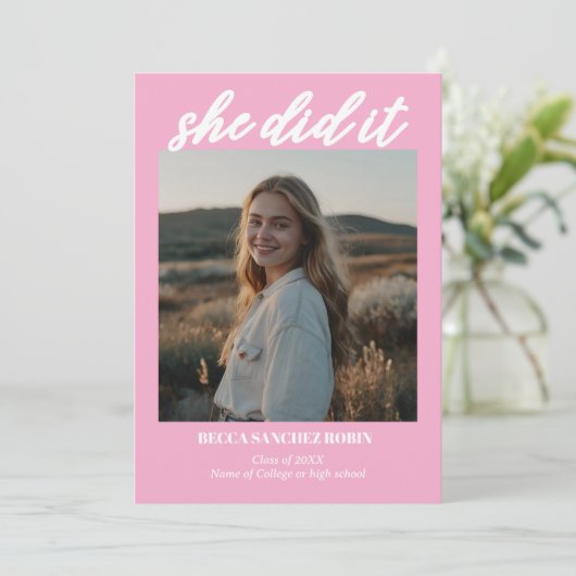 Qr Ankündigung eines modernen trendy Script-Abschl (Stehend Vorderseite)