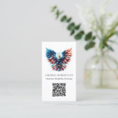 *~* QR AP16 American Flag Bald Eagle Foto Visitenkarte (Stehend Vorderseite)