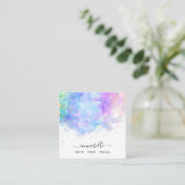 *~* QR AP26 OPAL Prism Rainbow Ethereal Dandelion Quadratische Visitenkarte (Stehend Vorderseite)
