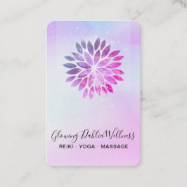 *~* QR AP2 Mandala Dahlia Pastel Blue Pink Ombre Visitenkarte