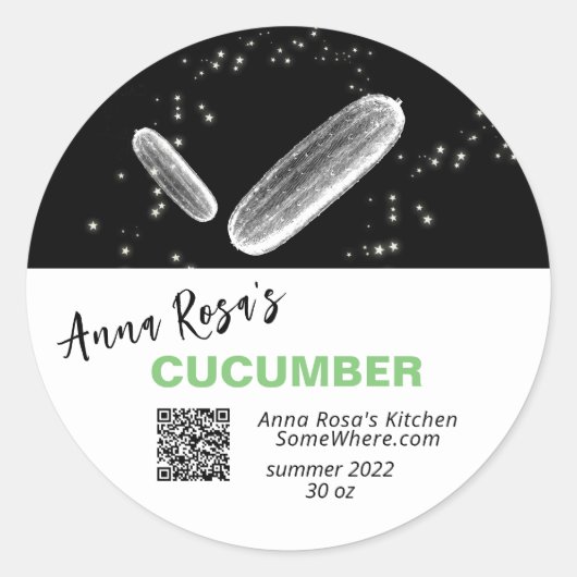 *~* QR AP30 CUCUMBER - DEHYDRATED CANNING FREEZE RUNDER AUFKLEBER (Vorderseite)