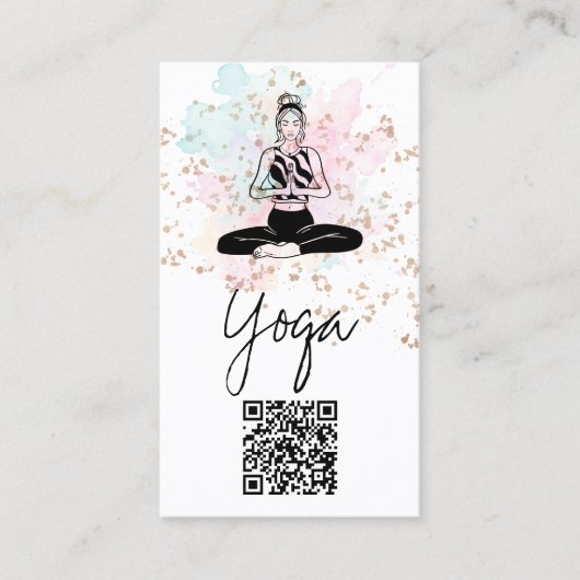 *~* QR AP33 Rainbow Spiritual Chakra Yoga Visitenkarte (Vorderseite)