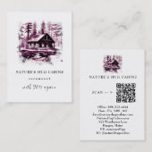 *~* QR AP49 Rustic Cabin Hütte Lodge Visitenkarte (Vorne/Hinten)