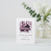 *~* QR AP49 Rustic Cabin Hütte Lodge Visitenkarte (Stehend Vorderseite)