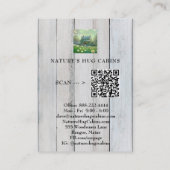 *~* QR AP49 Rustikale Kabine Hütte Frühlingsblumen Visitenkarte (Rückseite)