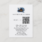 *~* QR AP49 Winterschnee Rustikale Kabine Hütte Visitenkarte (Rückseite)