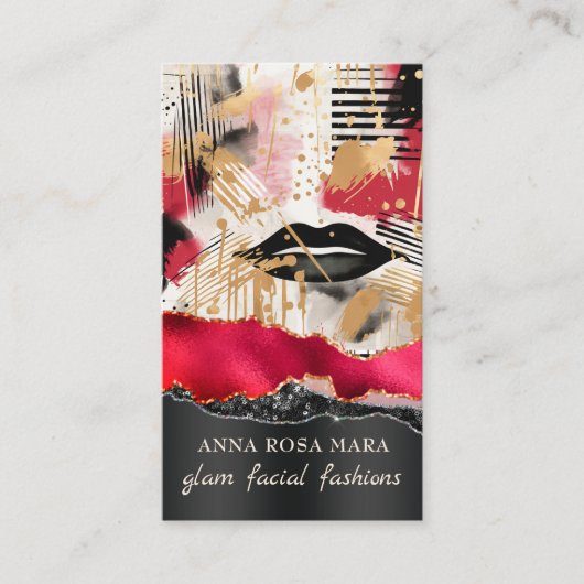 *~* QR AP5 Glam Punk Luxe 1 Fashion Bold Beauty Visitenkarte (Vorderseite)