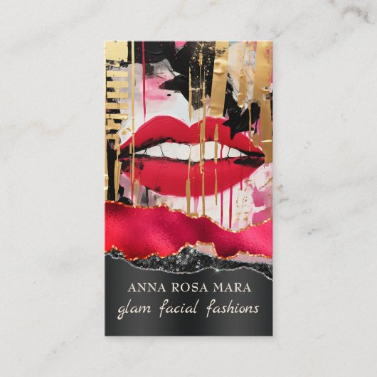 *~* QR AP5 Glam Punk Luxe 7 Fashion Bold Beauty Visitenkarte (Vorderseite)