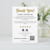 *~* QR AP8 DANK YOU Gold Star Review Begleitkarte (Stehend Vorderseite)