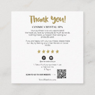 *~* QR - AP8 DANK YOU Gold Star Review Begleitkarte