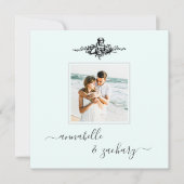 *~* QR Aqua Cherub Rings FOTO AR6 UAWG Wedding Einladung (Vorderseite)