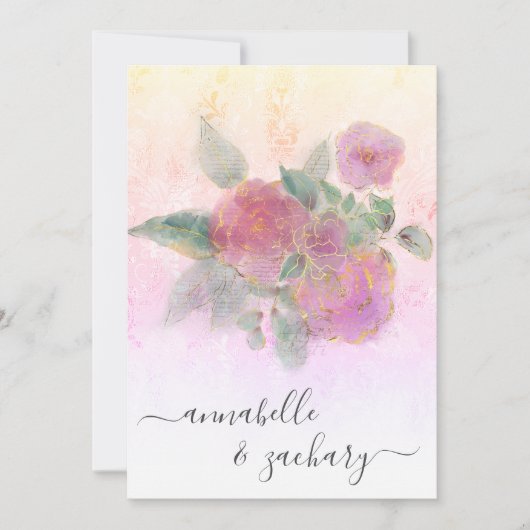 *~* QR AR12 Floral Damask UAWG Wedding Invita Einladung (Vorderseite)