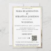 *~ QR AR26 Initials White Rose UAWG Rustic Wedding Einladung (Rückseite)