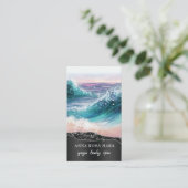 *~* QR AR7 Nautical Beach Sand Waves Sea Art Ozean Visitenkarte (Stehend Vorderseite)