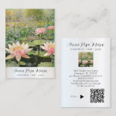 *~* QR Art Lotus Water Lily Nature Blume AP67 Visitenkarte (Vorne/Hinten)