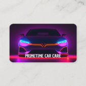 🚨 QR Auto Detailer Neon Visitenkarte (Vorderseite)