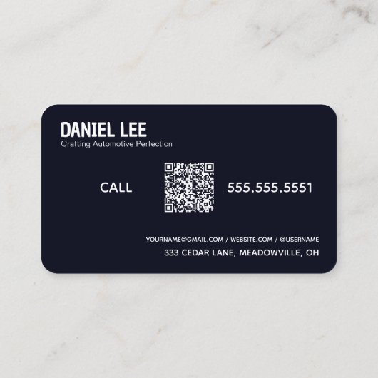 🚨 QR Auto Detailer Neon Visitenkarte (Rückseite)