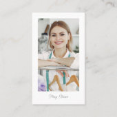 QR Baby Blue Button Love & Thanks Photo Supporting Visitenkarte (Rückseite)