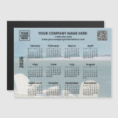 QR Beach Calendar Magnet für 2026-Firmenlogo (Vorne/Hinten)