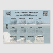 QR Beach Calendar Magnet für 2026-Firmenlogo (Vorderseite)