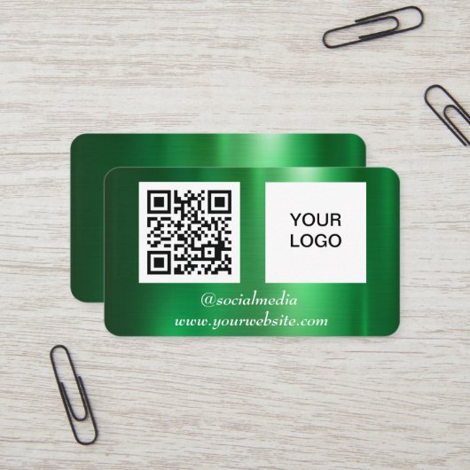 QR-Beruflich-Metallic Visitenkarte (Vorderseite/Rückseite Beispiel)